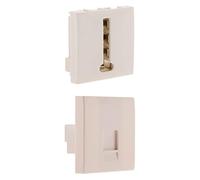Zenitech - Prise téléphone 8 plots + Prise téléphone RJ45 - Moteur Seul - Blanc - Simplea