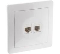 Zenitech - Prise téléphone RJ11+RJ45 encastrable - Blanc - Orys blanc