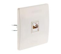 Zenitech - Prise Téléphone RJ45 Diwone - Fixation vis et griffes - Pose avant peinture - Blanc