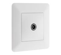 Zenitech - Prise TV Ø9,52mm - Appareillage Encastré Compatible Boîte d'Encastrement - Moteur Compact Passage Câbles Facilité - Design Moderne Façade Réglable - Blanc