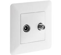 Zenitech - Prise TV Ø9,52mm + SAT - Blanc - Artezo Blanc G