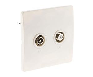 Zenitech Prise TV Ø9,52mm + satéléphonelite - vis + Griffes - Blanc - Diwone