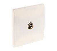 Zenitech Prise TV Ø9,52mm vis + Griffes - Blanc - Diwone