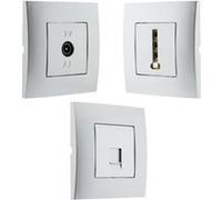 Prise TV + prise téléphonique 8 plots + prise RJ45 - Simplea