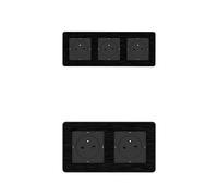 Zenitech - Prises 2P+T 3x16A et 2x16A - Easy Eject complet - métal Noir brossé - Kouro