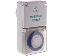 Zenitech - Programmateur Mécanique Étanche IP44 - Blanc - Programmation 24h, Sécurité Enfant, Interrupteur - Usage Extérieur - Commutation 15 Min - Jardin, Terrasse