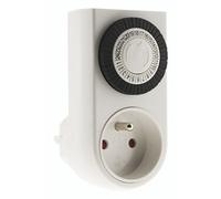 Otio Programmateur mini journalier mécanique avec interrupteur à voyant - Blanc