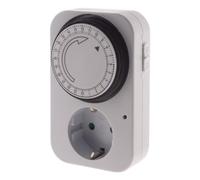 Zenitech - Programmateur Mécanique Quotidien avec Protection Enfant et Interrupteur - Étanche IP44 pour Intérieur et Extérieur - Commutation 15 Min - Blanc