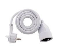 Zenitech Prolongateur 16A 2P+T HO5VV F 3G1,5 Blanc 3m avec fiche extraplate