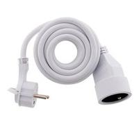 Zenitech Prolongateur 16A 2P+T HO5VV-F 3G1,5mm² 3 m Blanc – fiche extraplate – anneau d'extraction