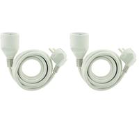 Zenitech - Prolongateur 16A 2P+T HO5VV-F 3G1,5mm² - Blanc 3m (Lot de 2)