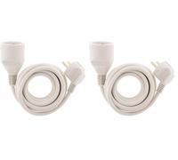 Zenitech - Prolongateur 16A 2P+T HO5VV-F 3G1,5mm² Blanc 5m (Lot de 2)