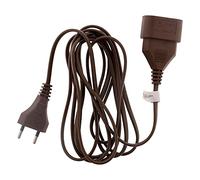 Zenitech - Prolongateur Électrique HO3VVH2F 2x0.75 mm² - Prise 6A sans Terre - Marron - Sécurité Enfant, Normes NF - Usage Intérieur, Appareils Domestiques - 5m, 1380W