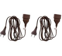 Zenitech - Prolongateur Électrique HO3VVH2F 2x0.75 mm² - Prise 6A sans Terre - Marron - Sécurité Enfant, Normes NF - Usage Intérieur, Appareils Domestiques - 5m, 1380W (Lot de 2)