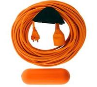 - Prolongateur Jardin 2x1,5mm² 25m + 1 boîtier étanche + support mural - Orange