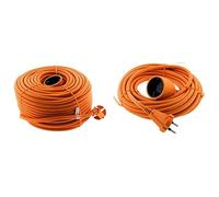 Zenitech - Prolongateur Jardin sans Terre 16A 50 m avec Obturateur + Boîtier de Protection IP54 - Alimentation Extérieure Sécurisée pour Appareils de Jardin - Orange et Vert