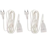 Zenitech Prolongateur qualité HO3VVH2F 2X 0.75 Prise 6A Blanc 3m (Lot de 2)