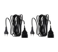Zenitech Prolongateur qualité HO3VVH2F 2X 0.75 Prise 6A Noir 2m (Lot de 2)