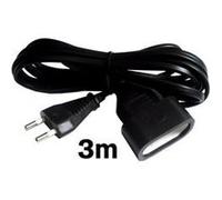 Zenitech - Prolongateur qualité HO3VVH2F 2x 0,75mm² prise 6A - Noir 3m Incolore G