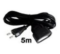 Zenitech - Prolongateur qualité HO3VVH2F 2x 0,75mm² prise 6A - Noir 5m Neutre G