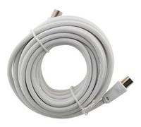 Prolongateur TV 5m m?le/m?le ?9.5mm + 1 adaptateur F/F blanc