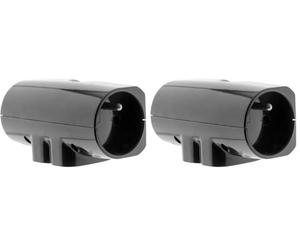 Zenitech Quadriplite: 2x 16 2x 6A latérale Glass Noir TV écran plats (Lot de 2)