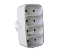 Multiprise quadriplite 6A façade - Blanc - Zenitech