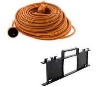 Zenitech - Rallonge 50m 16A et range-câble extérieur 25m