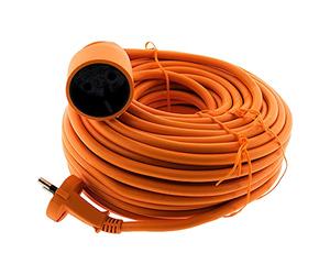 Zenitech Rallonge Électrique 25m Prolongateur 16A Câble H05VV-F 2x1,5mm² | Usage Extérieur et Jardin, Orange, 3680W Max sous 230V, Certifiée NF, Montage sans Outil Spécifique, Contact de Terre
