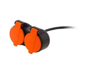 ZENITECH Rallonge électrique étanche avec 2 prises et volet orange, 2p+t H07rn-f 3 x 1,5 mm², 10 m