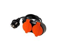 Zenitech Rallonge étanche 2 prises avec clapet 2P+T H07RN‑F 3x1,5mm² 5m orange