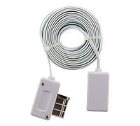 Zenitech - Rallonge Téléphonique Mâle Gigogne/Femelle 8 Plots - Câble 10m - Idéal pour Prise Murale - Compatible avec Appareils Standard - Blanc