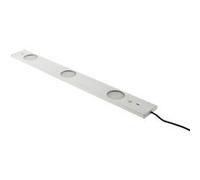 Zenitech - Réglette LED ultraplate 3 spots 6,2W + détecteur de mouvement - Inox brossé Argent G