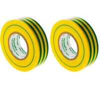 Zenitech Rouleau adhésif 19mm x 20m - Jaune/Vert (Lot de 2)