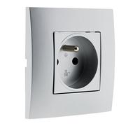 Zenitech Simplea Prise 2P+T Connexion Auto. Prêt à Poser - Silver - Simplea