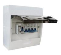 zenitech tableau électrique 8 modules - equipé de 4 disjoncteurs et 1 interrupteur différentiel G