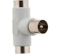 Zenitech - Té dérivation TV, 1 entrée mâle, 2 sorties femelles Ø9,5mm - Blanc Blanc G