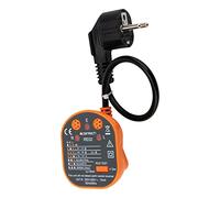 Zenitech - Testeur de Prises et Différentiels CATIII - Vérification Du Câblage 250V - Indicateur d'Absence P/N/T - Détection Investissements P/T et P/N - Orange