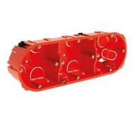 Zenitech - Triple boîte d'encastrement placo horizontale entraxe 71 mm - Rouge G