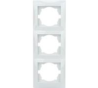 Zenitech - Triple plaque encastrée Verticale Zyna - Blanc blanc