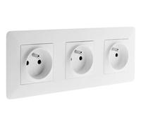 Zenitech - Triple prise précâblée 2P+T 16A - blanc