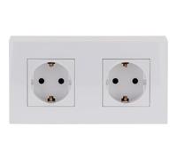 Zenitech, Triple Prise Schuko en Saillie avec Terre et Plaque de Finition, Blanc, Sécurité Enfants, Bornes Automatiques, Câblage Rapide, 16A 230V, Puissance Max 3500W, IP20, Norme CE