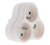 Zenitech - Triplite 3X 16A 2P+T - Multiprise Triangulaire avec Sécurité Enfant - Polypropylène Blanc - Idéale pour Usage Domestique - Certifiée NF - Blanc