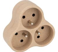 Zenitech, Triplite Bioplastique 3x16A Beige, Multiprise Écologique en Paille de Blé et Polypropylène Recyclé, Design Compact et Ergonomique, Certification GRS, Emballage FSC, Idéale pour Maison Bureau