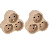 Zenitech, Triplite Bioplastique 3x16A Beige, Multiprise Écologique en Paille de Blé et Polypropylène Recy esign Compact et Ergonomique, Certification GRS, Emballage FSC, Idéale pour Maison Bureau