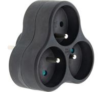 Zenitech, Triplite Bioplastique 3x16A Noir, Multiprise Compacte et Ergonomique en Paille de Blé et Polypropylène Recyclé, Design Moderne, Certification GRS, Idéale pour Appareils Énergivores