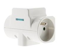 Zenitech - Triplite parafoudre 2x16A 2P+T + 1x6A 2P - Blanc