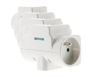 Zenitech - Triplite parafoudre 2x16A 2P+T + 1x6A 2P - Blanc (Lot de 4)