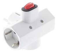 Triplite Schuko 16A + Interrupteur - Blanc - Zenitech