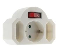 Zenitech - Triplite Schuko 2x2,5A + 1x16A avec Interrupteur - Blanc